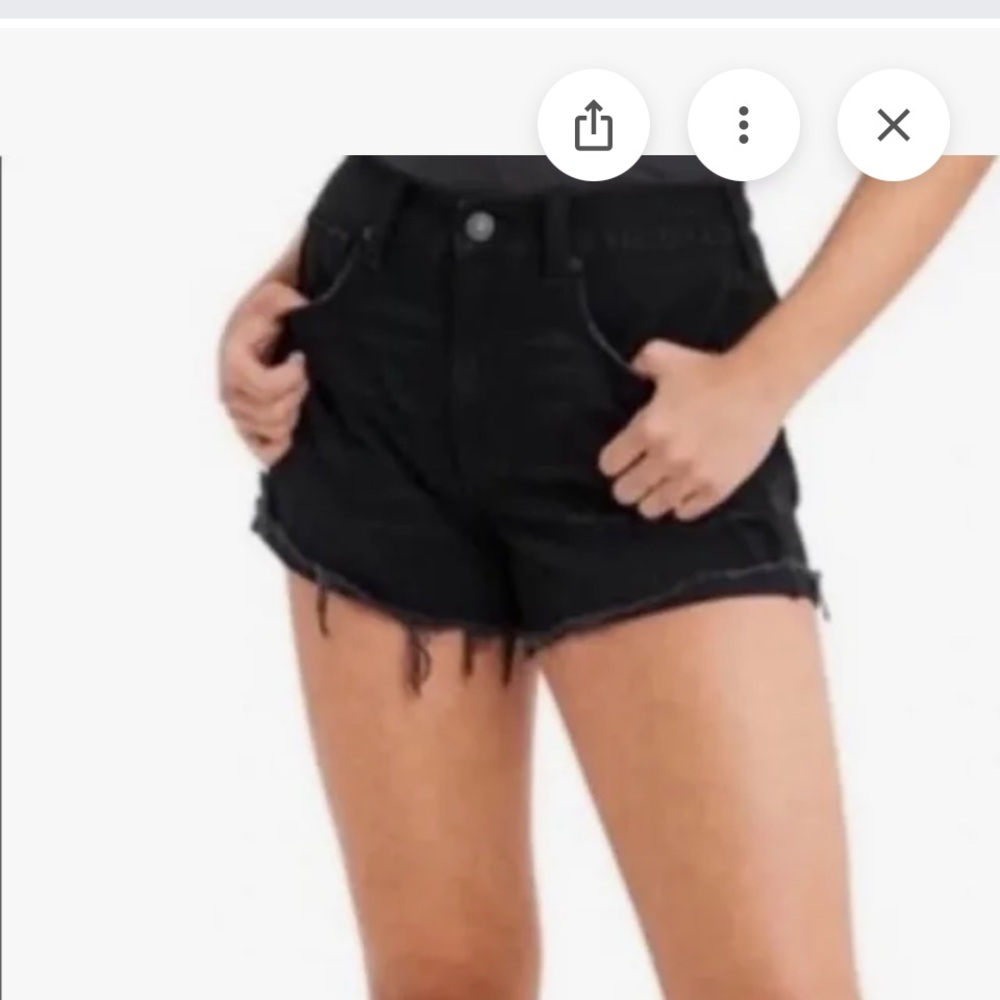 American Eagle Outfitters Black Distressed High Rise Festival Jean Shorts